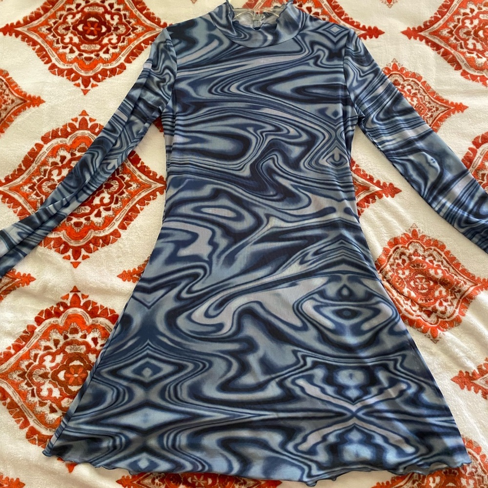 blue sheer dress